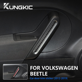 แถบคาร์บอนไฟเบอร์ ตกแต่งภายในประตูรถยนต์ สําหรับ Volkswagen VW Beetle 2012-2019