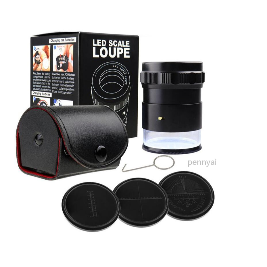Germany แว่นขยายออปติคอล HD LED พร้อมสเกล 10X 1002-LP