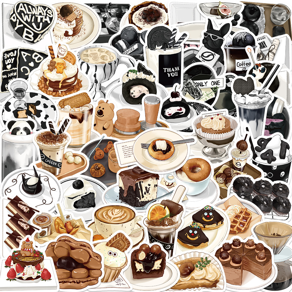 สติกเกอร์ ลายชา ขนมหวานน่ารัก กันน้ํา สําหรับติดตกแต่งตู้เย็น แก้ว ขวดน้ํา โทรศัพท์ แล็ปท็อป กระเป๋าเดินทาง 50 ชิ้น