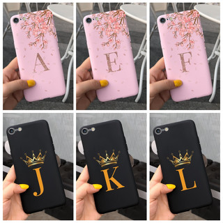 สําหรับ iPhone 6 Plus 6sPlus แฟชั่น มงกุฎ ตัวอักษรเบื้องต้น สีดํา สีชมพู ซิลิโคนนิ่ม TPU เคส