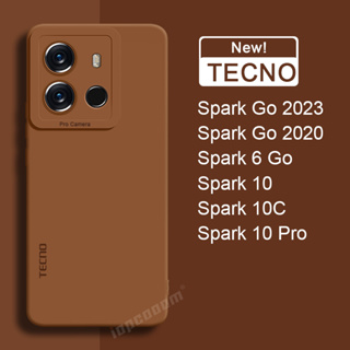 เคสโทรศัพท์มือถือ ซิลิโคนนิ่ม กันกระแทก สีพื้น สําหรับ Tecno spark Go 2023 2020 2021 6 spark 10 Pro 10C