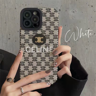 Luxury brand Elegant Leather Phone Case for iPhone 14 14pro 14promax 11 12 13promax Shock-proof soft case Fashion LOGO print graffiti pattern Khaki New Design ins popular style