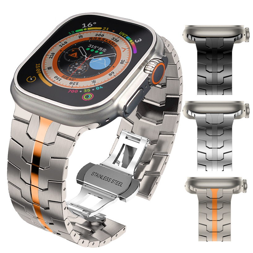 สายนาฬิกาข้อมือ สเตนเลส แบบเปลี่ยน สําหรับ Iron Man Series 8 สายแอปเปิ้ลวอช 10 9 8 7 6 5 4 3 2 1 Wat