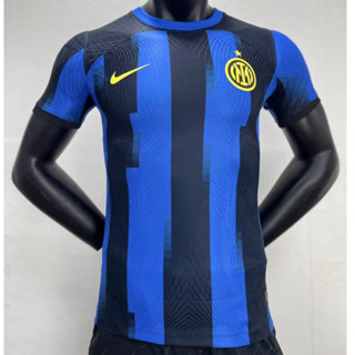 เสื้อกีฬาแขนสั้น ลายทีมชาติฟุตบอล Inter Milan Player Version 23 24 ชุดเหย้า สีฟ้า สําหรับผู้ชาย