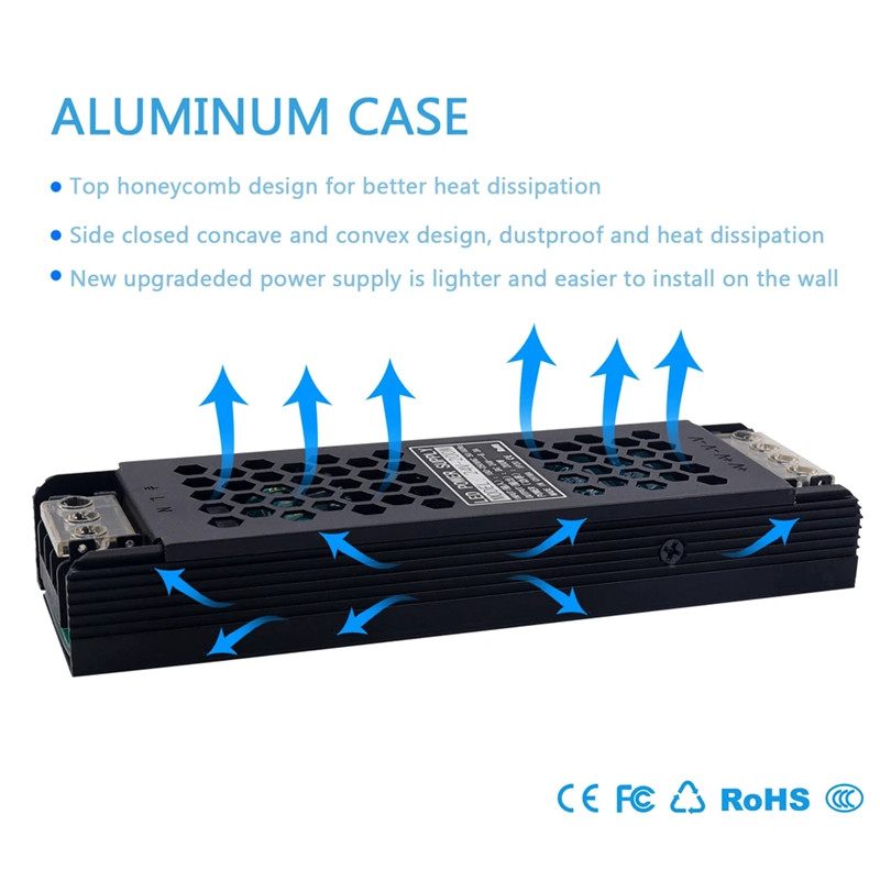 อะแดปเตอร์พาวเวอร์ซัพพลาย AC110V-240V เป็น DC12V 24V LED 100W 200W 300W 400W สําหรับโมดูลไฟ LED