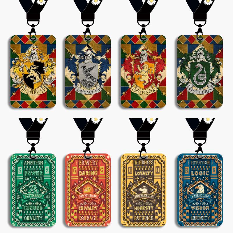【ใหม่】เคสใส่บัตรเครดิต ลายรถบัส Colavenclaw Slytherin ID Guard พร้อมสายคล้อง สําหรับนักเรียน