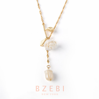 Bzebi สร้อยคอ ดอกไม้ สเตนเลส ชุบทอง 18K จี้ สไตล์เกาหลี ป้องกันสนิม เครื่องประดับแฟชั่น ผู้หญิง พรีเมี่ยม ไม่จางหาย ใส่อาบน้ําได้ 1235n