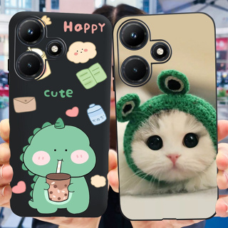 เคสโทรศัพท์มือถือ ซิลิโคนนุ่ม TPU ลายไดโนเสาร์ แมวน่ารัก สําหรับ Infinix Hot 30i Hot30i NFC X669C X669