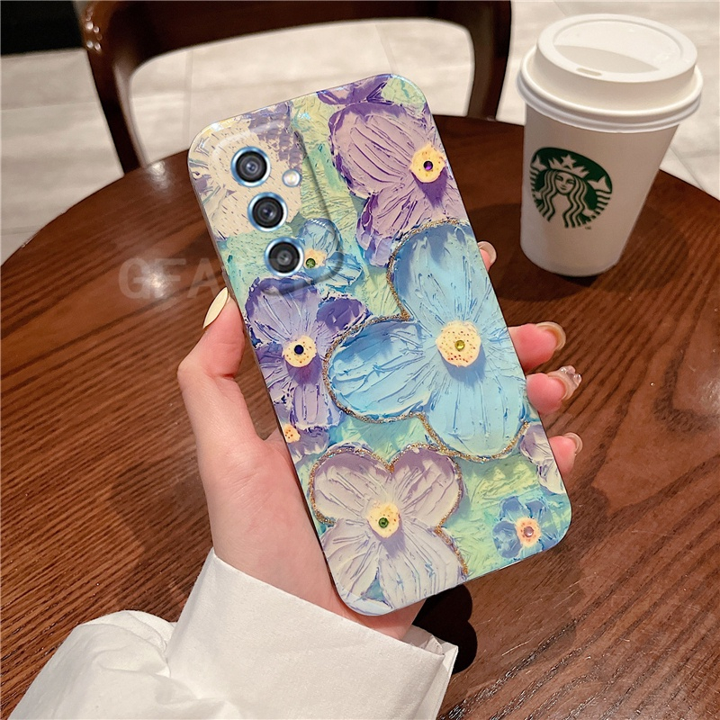 SAMSUNG เคสโทรศัพท์ใหม่samsung Galaxy A56 5G A36 A26 A16 A55 A35 A25 A15 A05S A05 A54 A14 A24 A34 A04S A52s A24FE S23FE S23FEปลอกแฟชั่นGalaxyกรณีภาพวาดปลอกดอกไม้นุ่มGalaxy