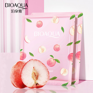 Bioaqua แผ่นมาส์กหน้า สารสกัดจากพีช สารสกัดจากเฮกซาเปปไทด์ เอสเซ้นบํารุงผิวหน้า สารต้านอนุมูลอิสระ ให้ความชุ่มชื้นอย่างล้ําลึก เรียบเนียน