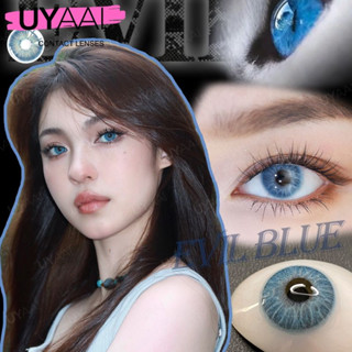 Uyaai คอนแทคเลนส์ สีฟ้า -0.00~-5.00 สไตล์ตะวันตก 14.2 มม.