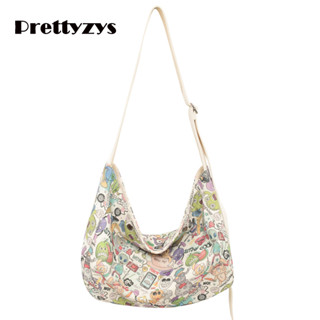 Canvas Bag Prettyzys 2023 Korean Large capacity Crossbody For Women