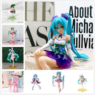 โมเดลฟิกเกอร์ PVC รูปการ์ตูนอนิเมะ Hatsune Miku น่ารัก ขนาด 20 ซม. ของเล่นสะสม สําหรับตกแต่งเค้ก