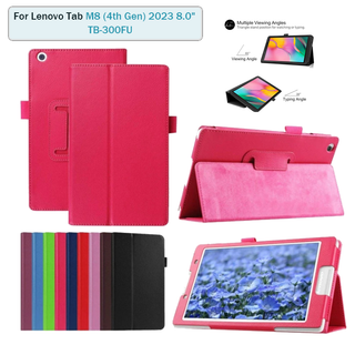 PU Leather Case Flip Stand Cover For Tablet Lenovo Tab M8 (4th Gen) 2023 8.0" TB-300FU Folio Stand Cover Case Full-body Protection Against Scratches