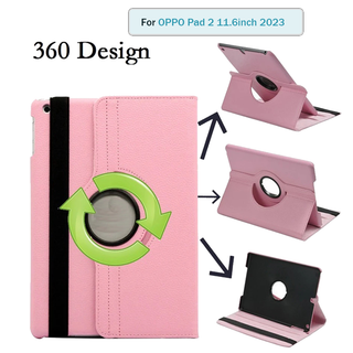 For OPPO Pad 2 11.6inch 2023 OPPO Pad2 360 Rotating Tablet Funda Flip Cover Stand PU Leather Cover Case