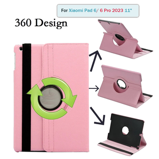 360 Rotating PU Leather Case For Xiaomi Pad 6 11 Inch Folio Tablet Cover For Xiaomi Mi Pad6 Case For Mi Pad 6 Pro 2023 11" Flip Stand Cover