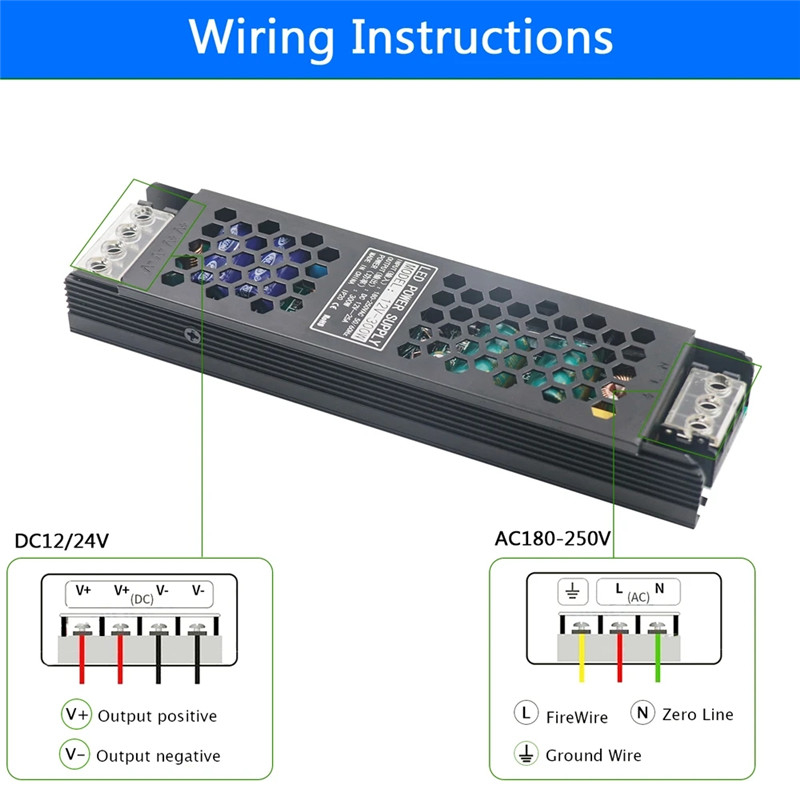 อะแดปเตอร์พาวเวอร์ซัพพลาย AC110V-240V เป็น DC12V 24V LED 100W 200W 300W 400W สําหรับโมดูลไฟ LED