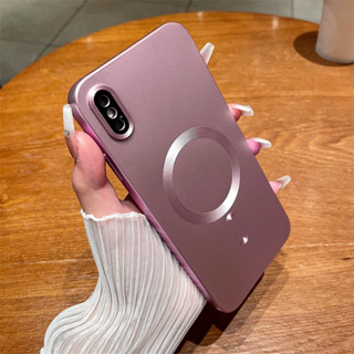 เคสซิลิโคน แม่เหล็ก ชุบ หรูหรา สําหรับ iphone X Xr Xs Max พร้อมเคสซิลิโคน ป้องกันเลนส์ กันตก