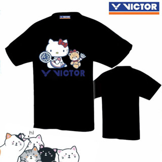 Victory ใหม่ เสื้อแบดมินตัน แขนสั้น ระบายอากาศ แบบแห้งเร็ว ลายการ์ตูน 2023