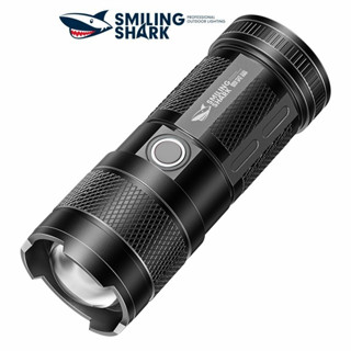 Smiling Shark SD1012 ไฟฉาย LED M55 ไฟฉาย Super Bright USB แบบชาร์จไฟได้ซูมกันน้ำตั้งแคมป์ไฟฉุกเฉินเดินป่า