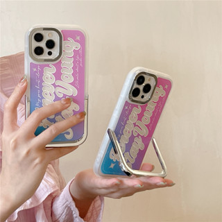 [ins Style Symphony เคสโทรศัพท์มือถือ กันกระแทก ลายภาษาอังกฤษ พร้อมที่ตั้งวาง สําหรับ iPhone14pro 13 12 pro max 11