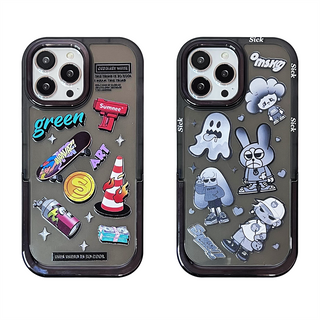 เคสโทรศัพท์มือถือ TPU แบบนิ่ม ชุบไฟฟ้า พร้อมขาตั้ง สําหรับ iphone 14 Pro Max 13 Pro Max 12 Pro Max