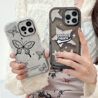 เคสโทรศัพท์มือถือ TPU แบบนิ่ม ชุบไฟฟ้า พร้อมขาตั้ง สําหรับ iphone 14 Pro Max 13 Pro Max 12 Pro Max