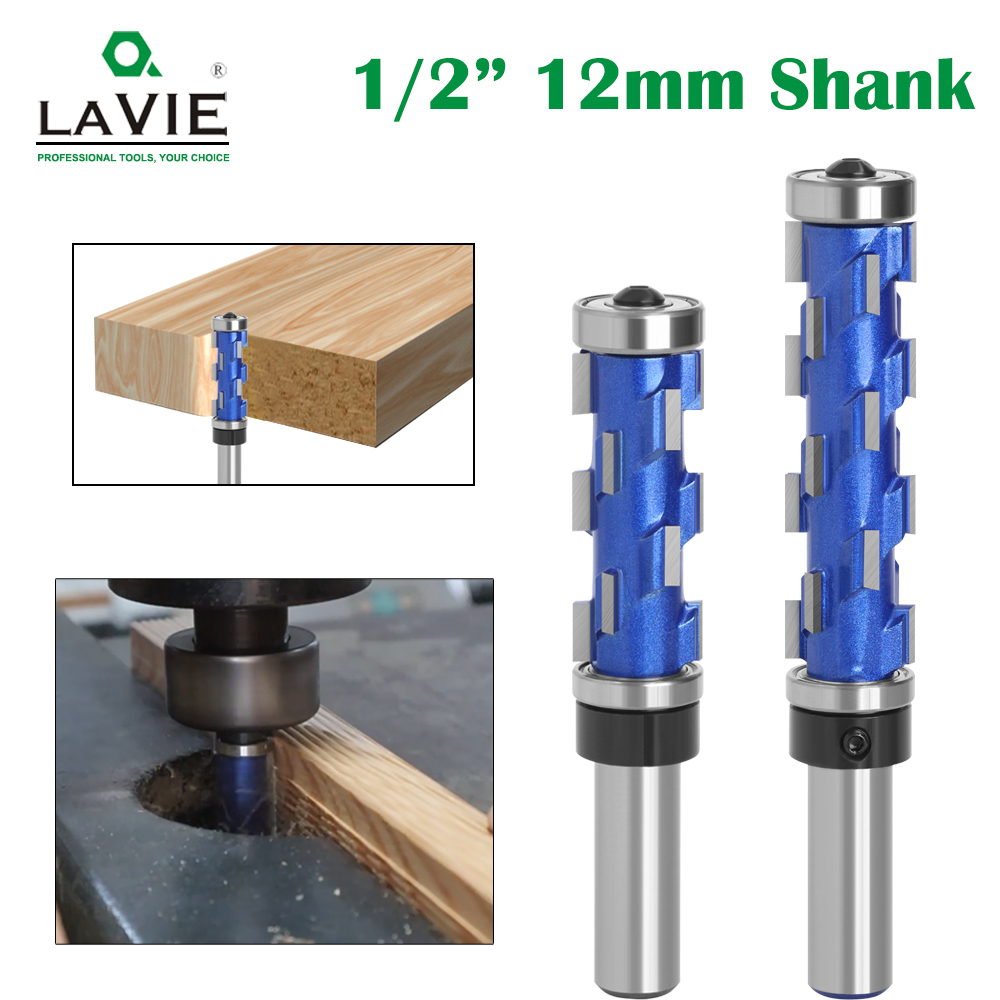 LAVIE 1PC 12 มม.หรือ 1/2 นิ้ว Shank แบริ่งคู่เกลียว Flush Trim Router Bit เครื่องตัดกัดเครื่องแกะสลัก Router Bit ชุด H12016H1945BL