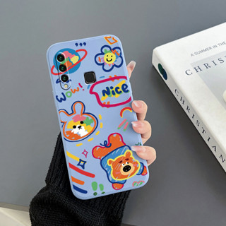 เคสโทรศัพท์มือถือ Tpu ขอบตรง ลายกระต่าย สําหรับ Vivo Y17 Y15 Y12 Y12i Y11 Y19 Y73S