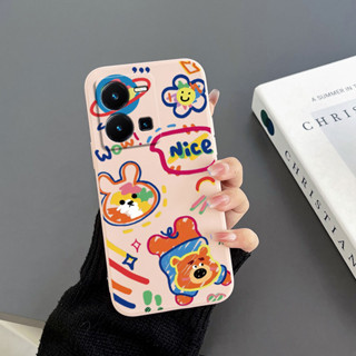 เคสโทรศัพท์มือถือ Tpu ขอบตรง ลายกระต่าย สําหรับ Vivo Y35 2022 Vivo Y02s 4G 2022 Vivo V25 Vivo Y16 Vivo Y22S 2022 /Y22 2022 Vivo V25