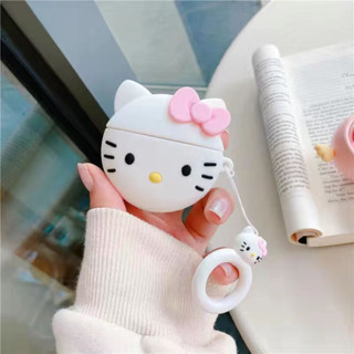 เคสซิลิโคน แบบนิ่ม ลายการ์ตูนคิตตี้ กันกระแทก สําหรับ Apple AirPods 1 2 Pro 3