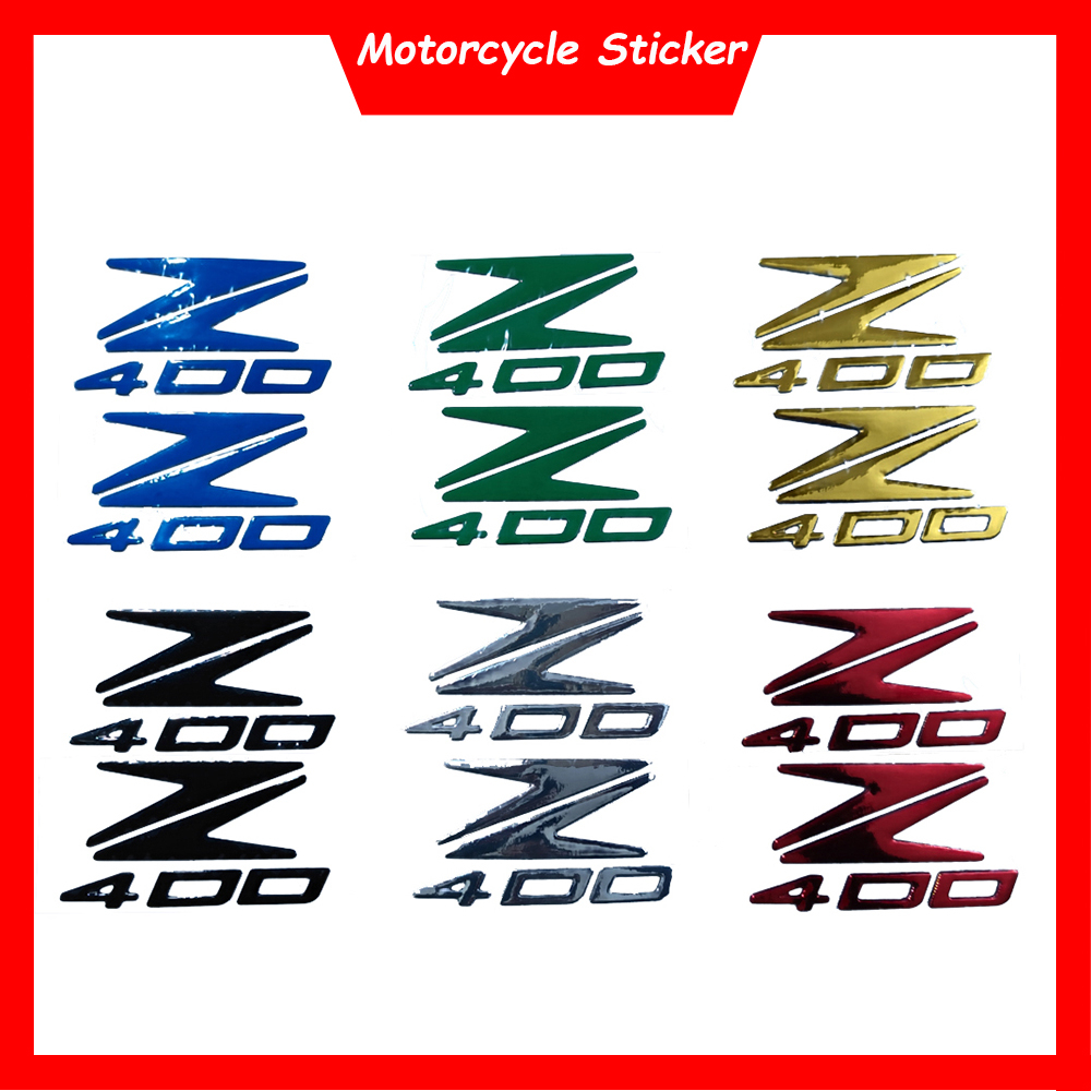 สติกเกอร์สะท้อนแสง แบบนิ่ม ลายตราสัญลักษณ์ 3D สําหรับติดตกแต่งล้อรถมอเตอร์ไซค์ Kawasaki Ninja Z400 Z 400 Z400