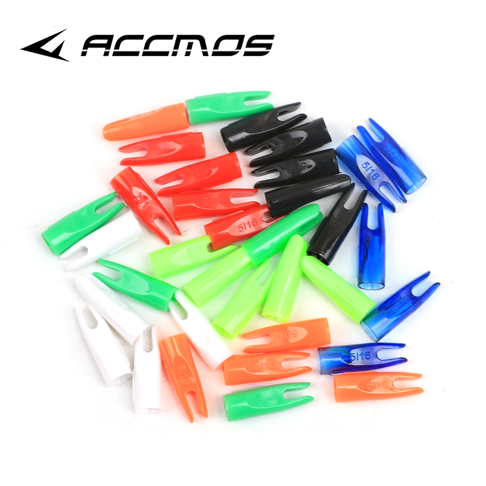 24/50 ชิ้นยิงธนู Arrow Nock 5/16" สําหรับ OD8 มม.รูปทรงกรวยไม้ Arrow ไม้ไผ่ Arrow Shaft กลางแจ้ง