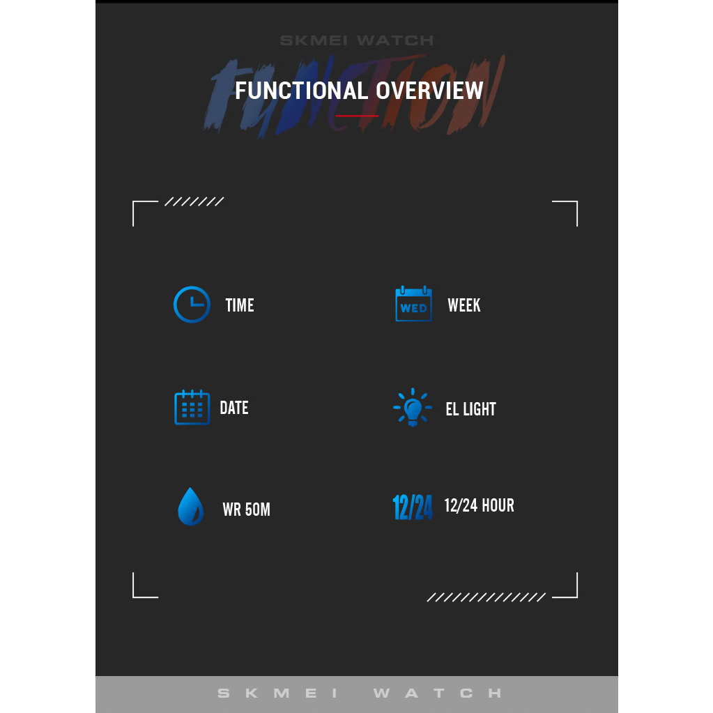 Skmei นาฬิกาข้อมือดิจิทัล อิเล็กทรอนิกส์ สายหนัง PU กันน้ํา หรูหรา สไตล์สปอร์ต แฟชั่นสําหรับผู้ชาย และผู้หญิง - รูปที่ 3