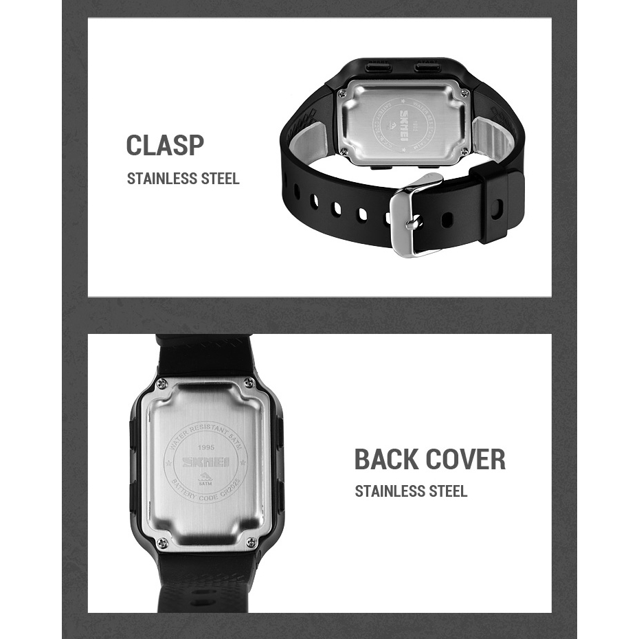 Skmei นาฬิกาข้อมือดิจิทัล อิเล็กทรอนิกส์ สายหนัง PU กันน้ํา หรูหรา สไตล์สปอร์ต แฟชั่นสําหรับผู้ชาย และผู้หญิง - รูปที่ 7
