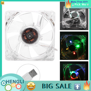 (พร้อมส่ง) พัดลมระบายความร้อน USB 4 LED 80x80 x 25 มม. 5v