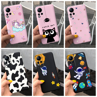 เคสโทรศัพท์มือถือ ซิลิโคนนุ่ม TPU ลายวัวนมนักบินอวกาศน่ารัก สําหรับ Infinix Note 11 Note 12 4G X663 X663B X663C X663D