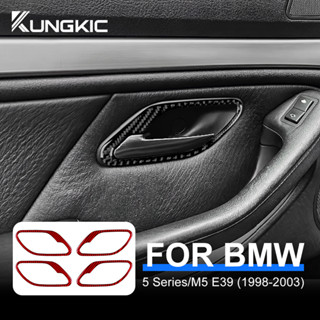 สติกเกอร์คาร์บอนไฟเบอร์ สําหรับติดมือจับประตูรถยนต์ BMW 5 Series E39 M5 1998-2003 4 ชิ้น