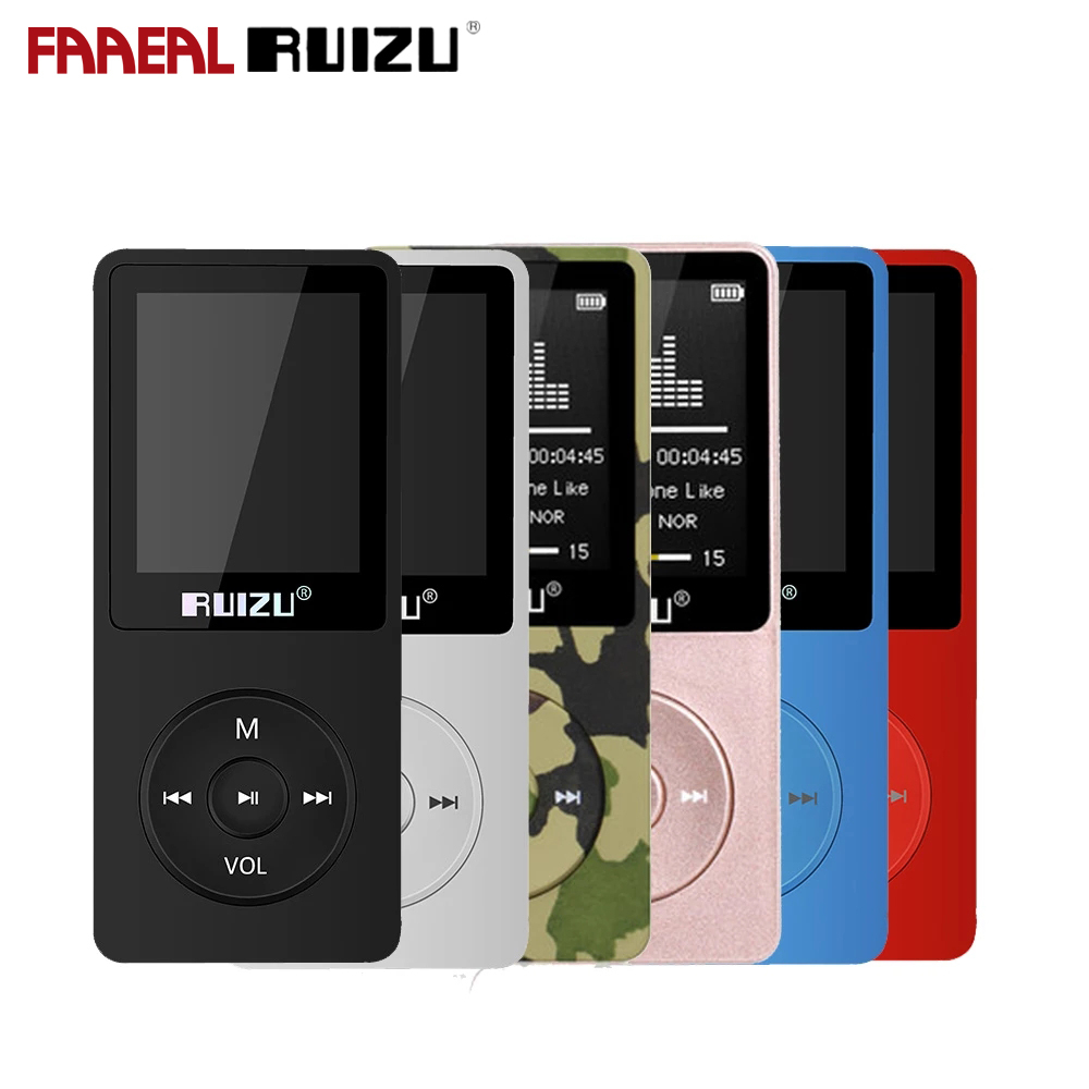 Faaeal RUIZU X02 MP3 เครื่องเล่น 4GB 8GB 16GB แบบพกพา Lossless เครื่องเล่นเพลง Walkman พร้อมวิทยุ FM วิดีโอ E-book เครื่องบันทึกเสียงนาฬิกาสนับสนุน TF Card