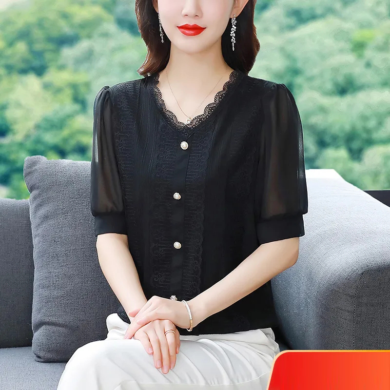 เสื้อเชิ้ตแขนสั้น ผ้าเรยอน ทรงหลวม ขนาดเล็ก คุณภาพสูง สไตล์เกาหลี สําหรับผู้หญิง