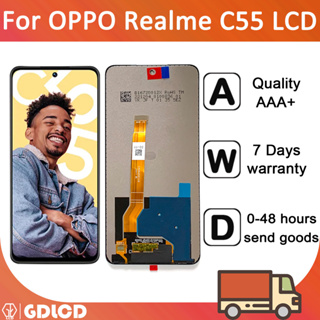 Oppo Realme C55 จอแสดงผล LCD หน้าจอสัมผัส Digitizer แบบเปลี่ยน