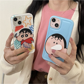 [เคสโทรศัพท์มือถือ กันกระแทก ลายการ์ตูนชินจังจอมแก่นตลก] สําหรับ iPhone14pro 13 12 pro max 11