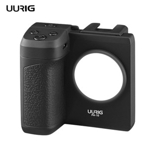 Uurig PH-10 ขาตั้งโทรศัพท์มือถือไร้สาย พร้อมรีโมตคอนโทรล เมาท์โคลด์ชู สกรู 1/4 นิ้ว มีไฟ LED แบบเปลี่ยน สําหรับสมาร์ทโฟน Vlog Selfie