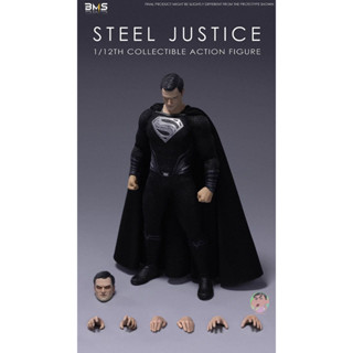 BMS BS03002 1/12 Black SuperMan Action Figure