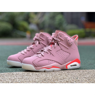 พร้อมส่ง Aleali May x Air Jordan 6 รองเท้าบาสเก็ตบอล รองเท้าวิ่ง สไตล์เรโทร สีชมพู สําหรับผู้ชาย AJ6 CI0550-600 2023