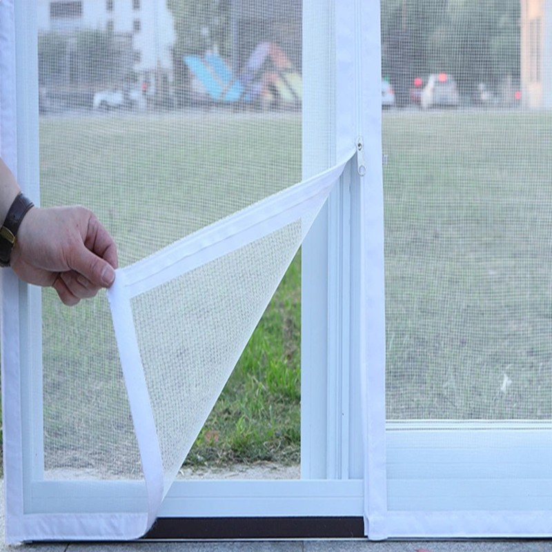 มุ้งกันยุง แบบมีซิป มีกาวในตัว ป้องกันยุง หน้าต่าง DIY สามารถปรับแต่งได้