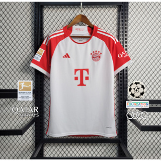 เสื้อกีฬาแขนสั้น ลายทีมชาติฟุตบอล Bayern Munich 23 24 ไซซ์ S - 4XL ชุดเหย้า