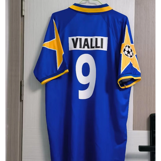 เสื้อกีฬาแขนสั้น ลายทีมชาติฟุตบอล Juventus VIALLI DEL PIERO DESCHAMPS คุณภาพสูง 95-96