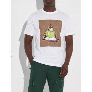 Coach ใหม่ ขายดี เสื้อยืด ผ้าฝ้าย พิมพ์ลาย สําหรับผู้ชาย และผู้หญิง