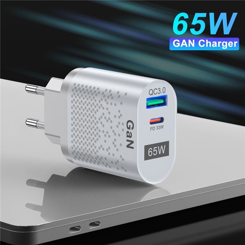 65W GaN Super Fast Charger Quick Charge ประเภท C Fast Charger สําหรับ Android และ IOS แท็บเล็ต USB C